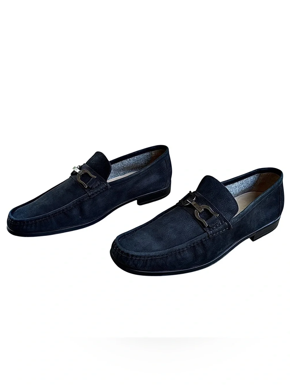 BRUNO MAGLI “Mikko” Navy Italian Nubuck Bit Loafers